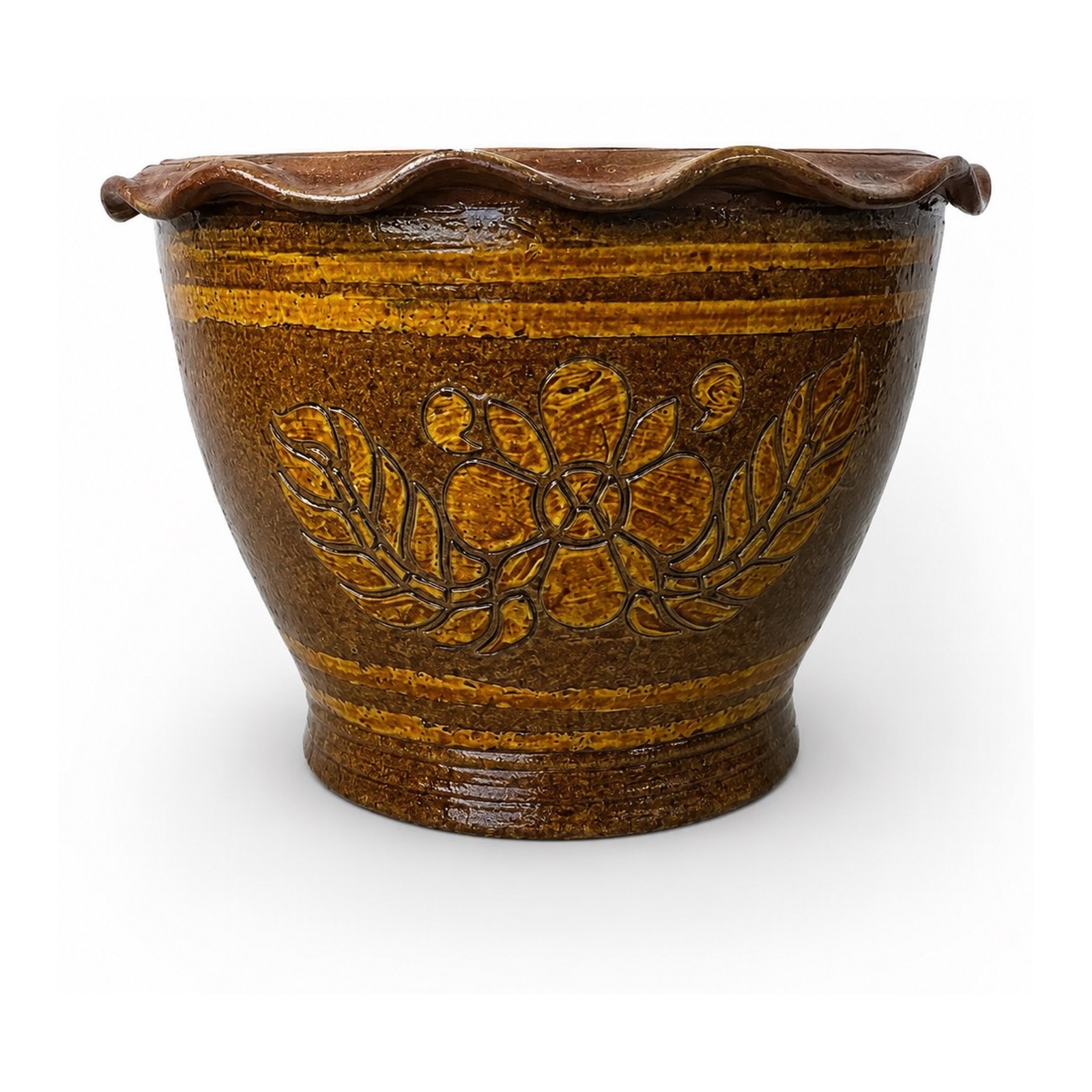 16 inch Thai ceramic dragon garden pot