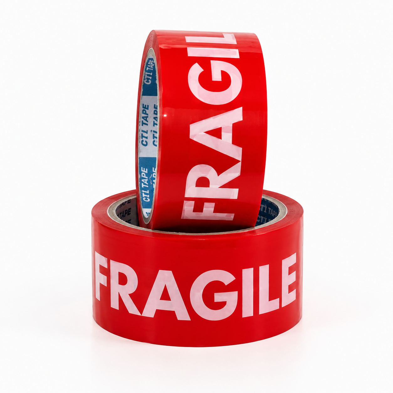 Red FRAGILE warning tape for packing and shipping